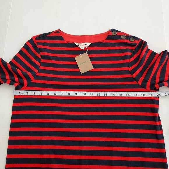 Boden Sophie Breton Navy/Red Striped Dress Size 8 - Picture 9 of 11